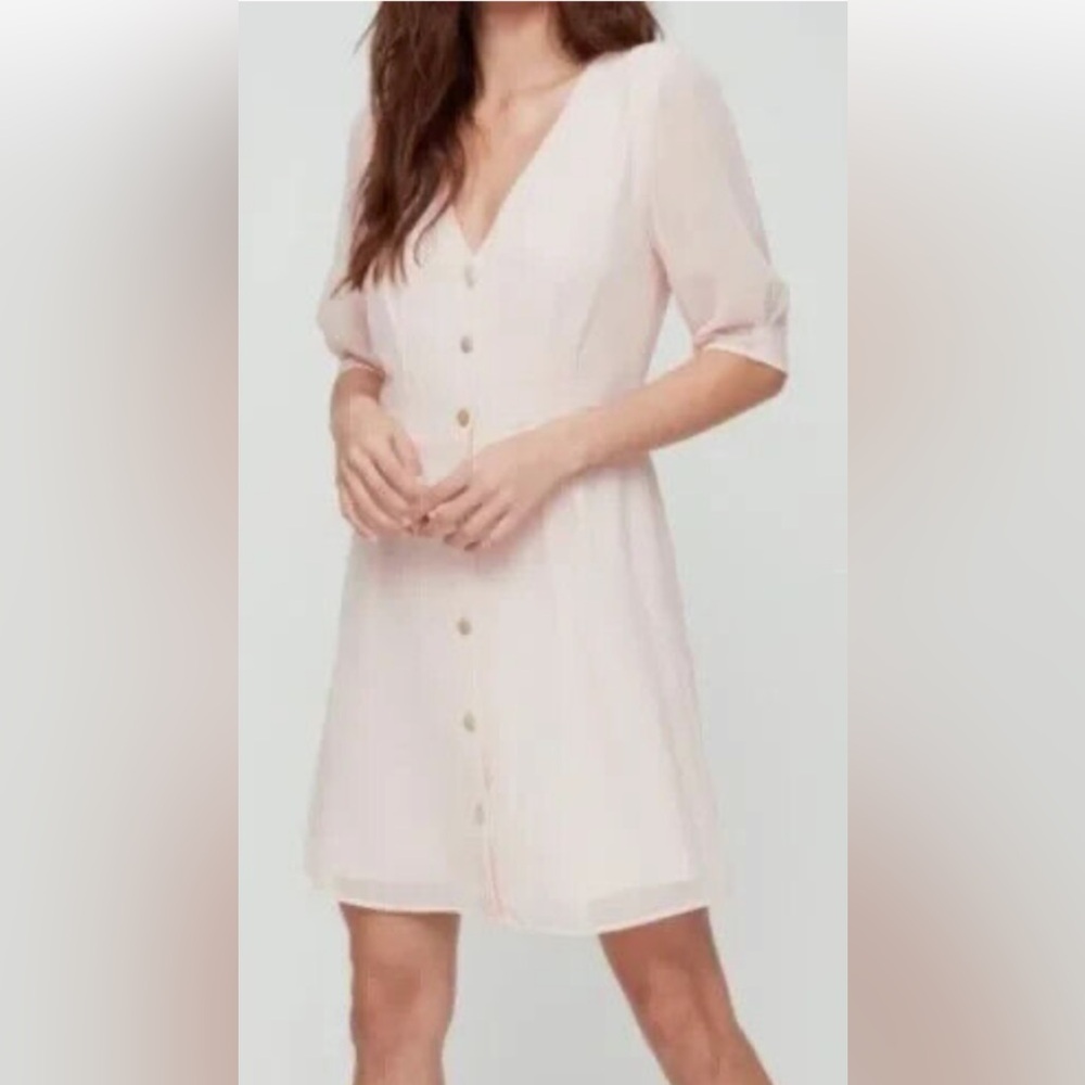 Aritzia Wilfred Freya pink chiffon dresss
